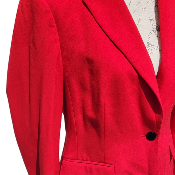 Calvin Klein Red Single-Button Blazer - Picture 2 of 8